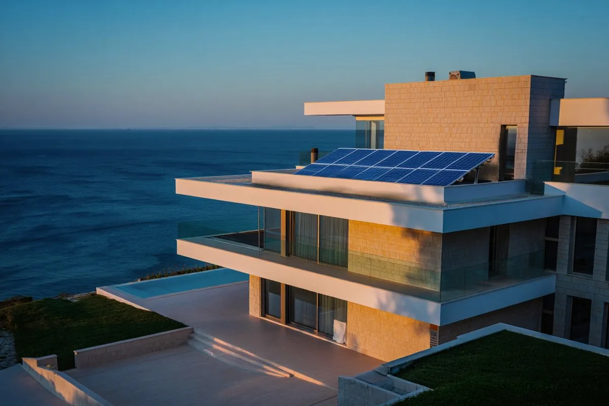 Instalação solar em moradia de luxo em Cascais