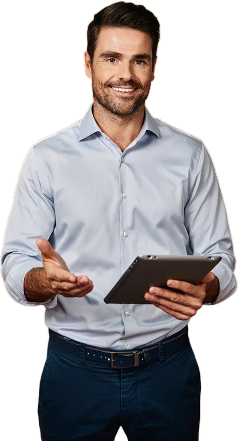 Técnico especialista Albatrosse com tablet